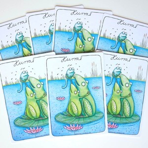 7 Kunztpostkarten zur Geburt, Geburtsanzeige, Baby Karte, Taufe Karte, Taufe Einladung, Nachwuchs, Babykarte, Froschkarte, Karte zur Geburt