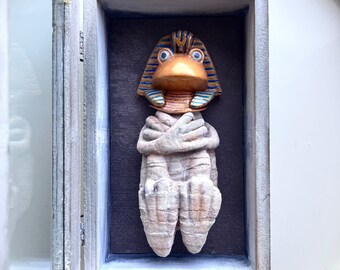 Froganchamun, Tutanchamun, Ägypten, Pharao, Tutenchamun,3D Bild, Froschbild, Schaukasten, Froschkönig, Frosch Bild, Wandobjekt, Objektkasten