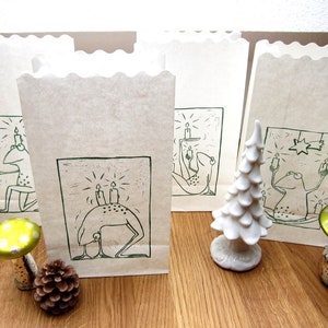 Bag Advent 4 light bags with frog print, bag lights, bags tea light, Advent wreath, Advent calendar, light bags, Advent, Christmas image 3