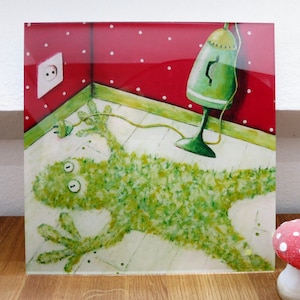 Flokatifrosch, Druck hinter Acrylglas, Frosch, Froschbild, witziges Bild, Bild für Kinderzimmer, Bild als Geschenk Bild 1