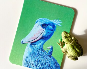 Kunztpad - Mousepad "Shoebill Frog", frog mouse pad, art mousepad, frog prince, mouse pad with frog, mouse mat