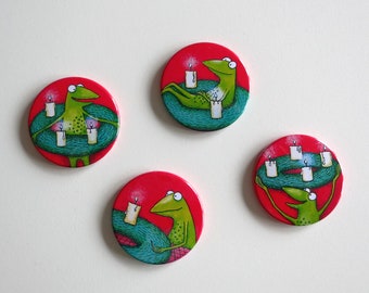Refrigerator Advent - 4 magnets for Advent, button magnets, Advent calendar, Advent wreath, Christmas, Advent magnets