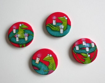 Fridge Advent - 4 magnets for Advent, button magnets, Advent calendar, Advent wreath, Christmas, Advent magnets