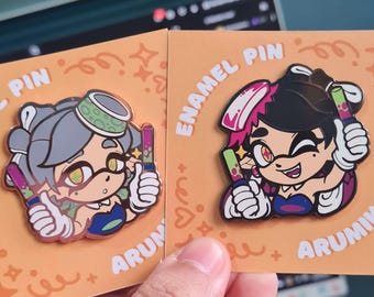 Splatoon Tintenfisch Schwestern Emaille Pins