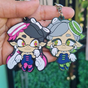Squid Sisters Callie and Marie Rubber Keychains