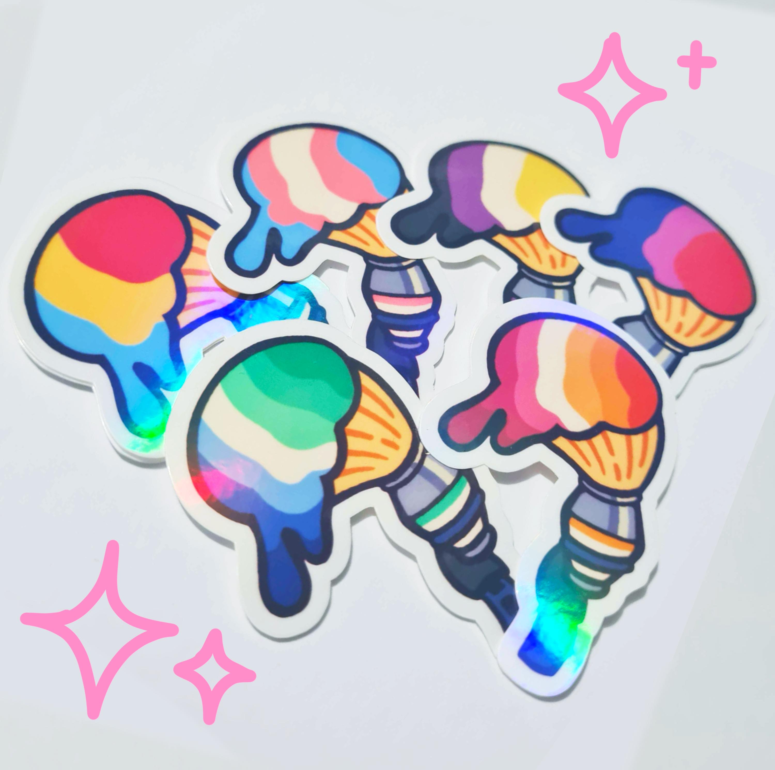 Splatoon Inkbrush Pride stickers