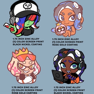 Splatoon Custom Pin Splatoon Side Order Enamel Pins - Etsy