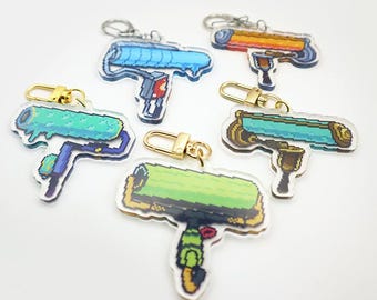 Brush and Rollers Splatoon Weapon Pixel Art Charm