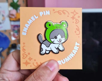 Froggy cat meme Enamel Pin