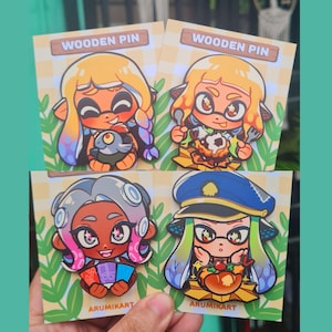 Splatoon Agents Layered Wooden Pins