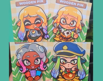 Splatoon Agents Layered Wooden Pins
