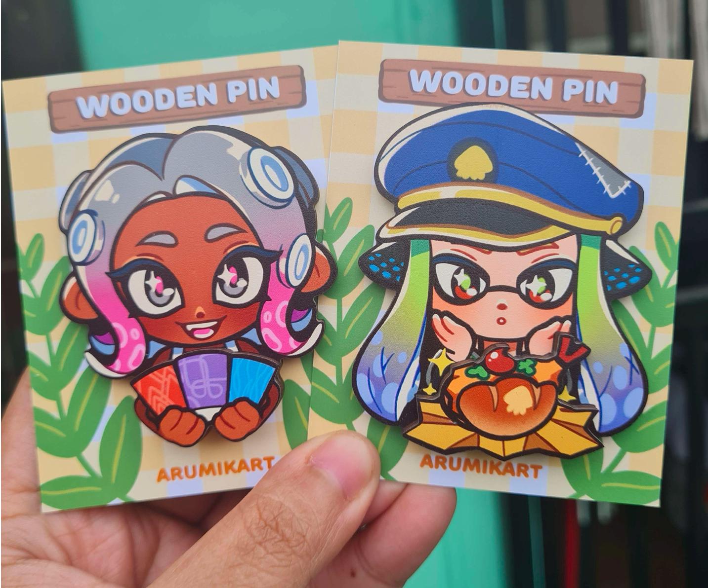 Splatoon Custom Pin Splatoon Agents Layered Wooden Pins - Etsy