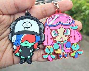 Harmony and Acht Rubber Keychains