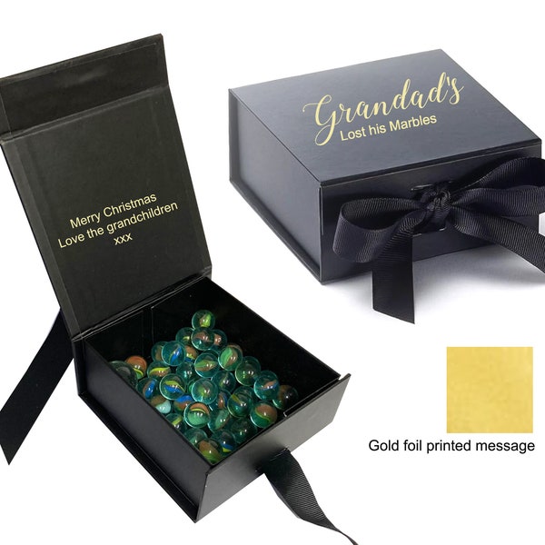 Personalised lost Marbles gift box joke gift name message christmas secret santa gift