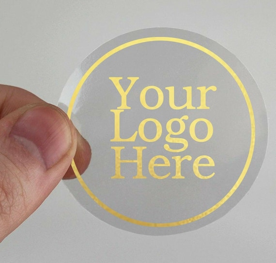 100 x klare runde 45mm 50mm 90mm Aufkleber Gold glänzend Folie Logo  transparent Etiketten Geschäft Aufkleber - .de