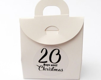 24 x diy advent calendar bag boxes printed stickers to fill yourself- christmas countdown