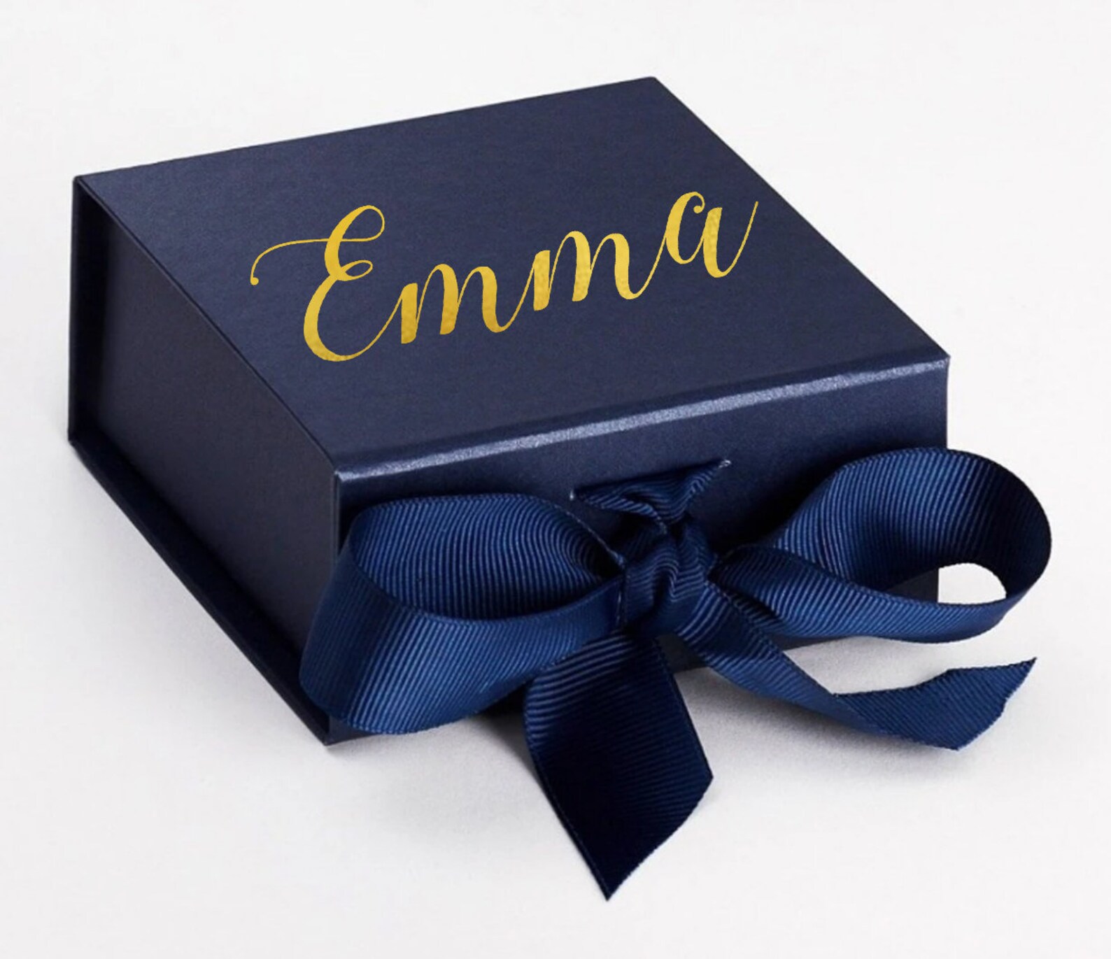 Personalised Gift Box Ribbon Tie Gold/ Silver Foil Etsy