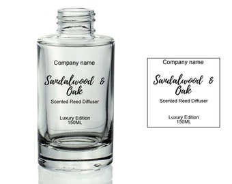 Personalised clear reed diffuser transparent labels printed stickers scents