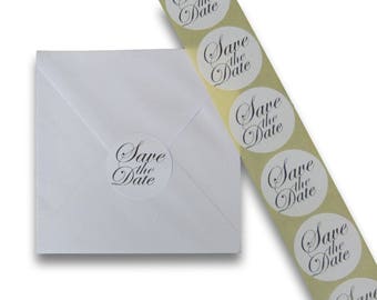 100 white 45mm round save the date stickers for invitations envelopes and seals