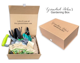 Personalised large mens gardening gift box christmas dad grandad garden gift seeds gloves