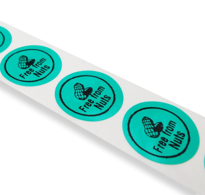 25mm round food allergen allergy labels contains nuts gluten free soya free dairy free nut free safety stickers 043 image 4