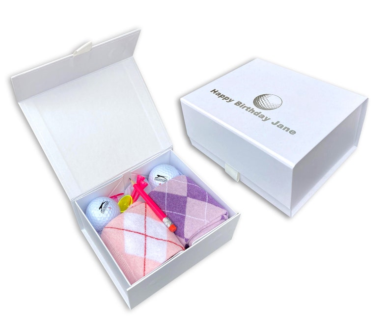 Personalized ladies golf gift box socks