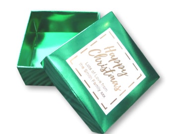 Personalisierte rot glänzend Geschenk-Box Weihnachten Geschenk-Box Goldfolie Druck Name Nachricht