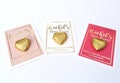 10 x Personalised A7 hen party favor gold foil printed thank you with chocolate hearts product logo