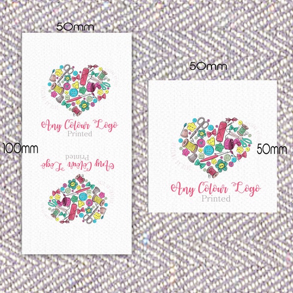 Full colour logo custom sewing labels | Fabric clothing labels logo labels | folded  garment personalized fold over tags