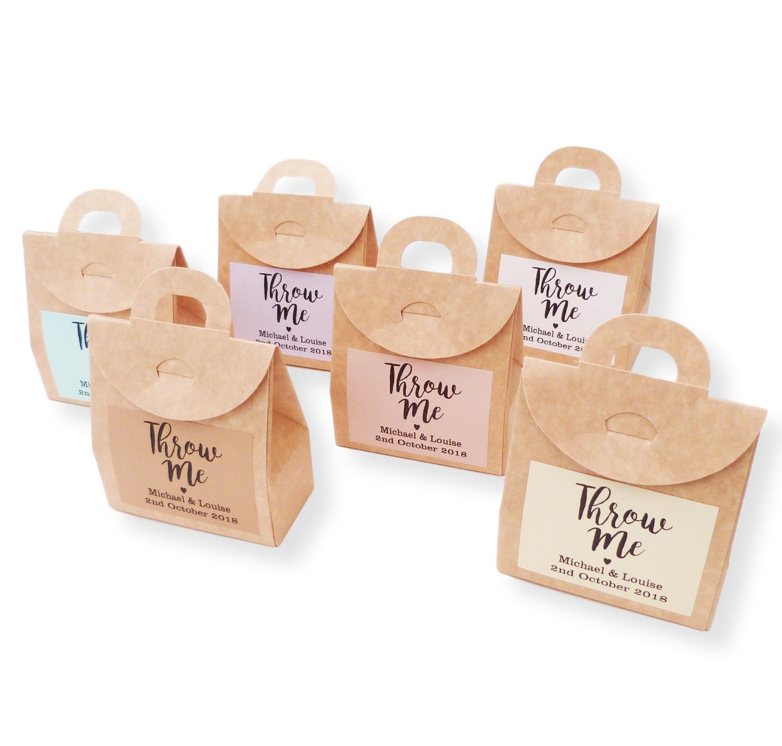 Personalised throw me confetti boxes bags DIY fill yourself Etsy