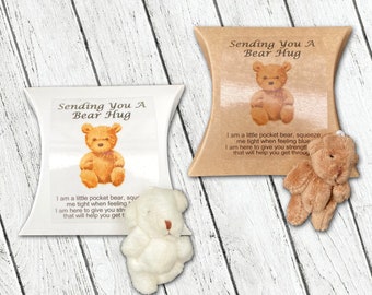 A Little Pocket Bear Hug - mental health support Personalised box thinking of you sympathy teddy gift