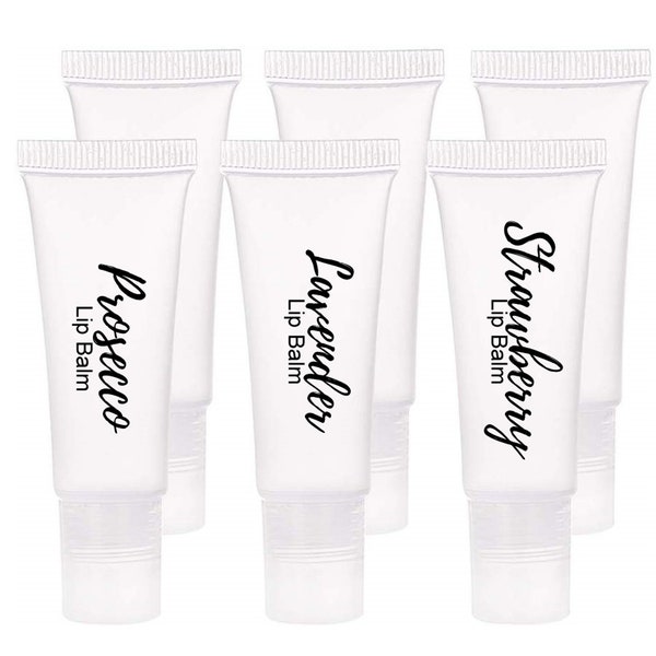 50 x personalisierte Lippenbalsam Rohr Etiketten - 22mm x 50mm benutzerdefinierte gedruckt schwarz klar Aufkleber