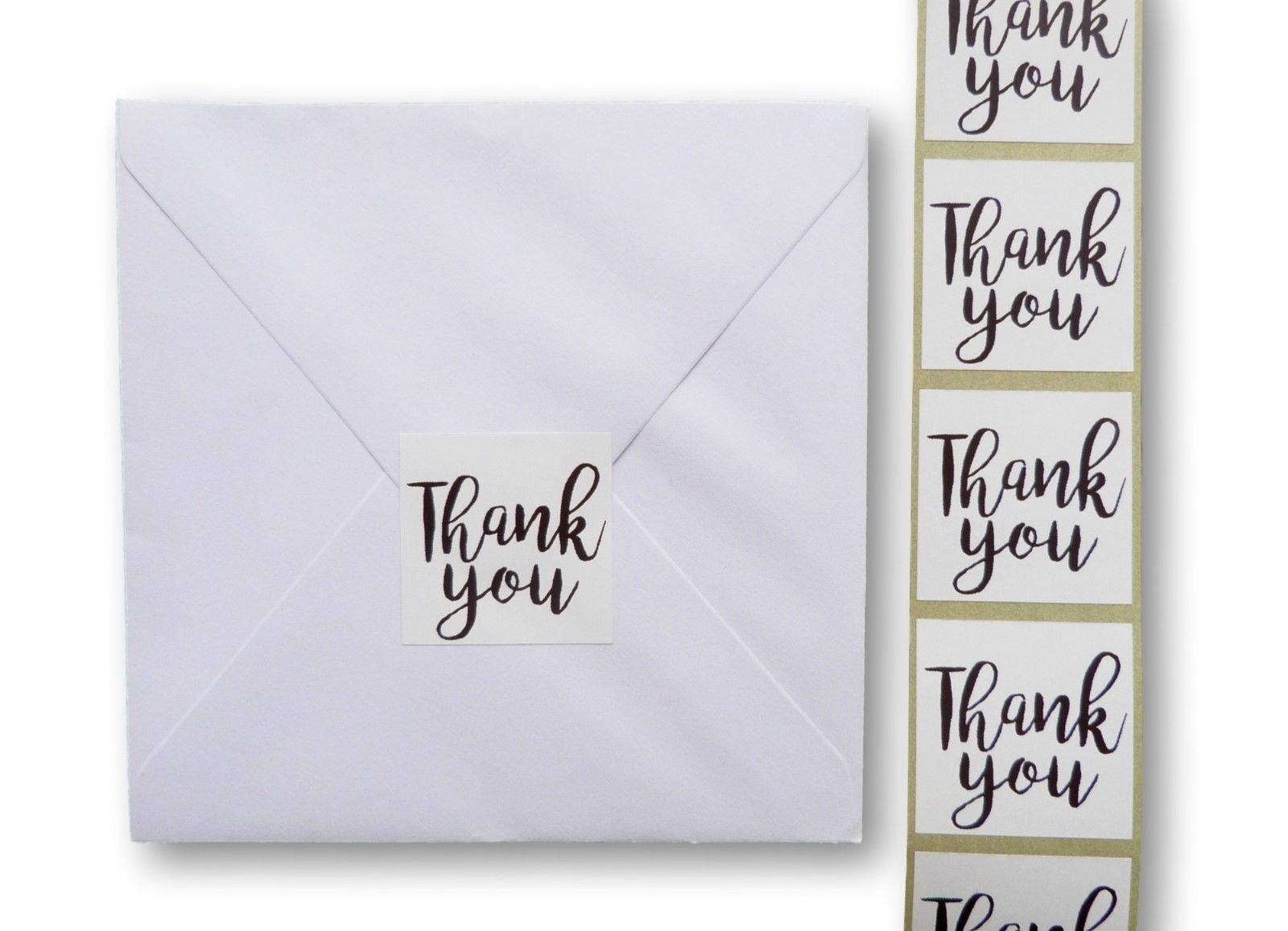 100 x 40mm square thank you stickers wedding favors party | Etsy