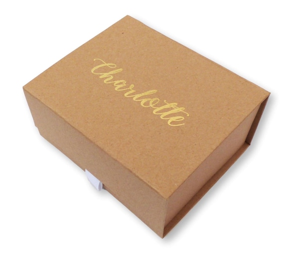 Feuille dor personnalisée imprimé boîte cadeau kraft brun -  France