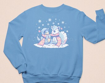 Frosty Forms - Vulpix Sandshrew Inspired // Unisex EcoSmart® Fleece Crewneck Sweatshirt