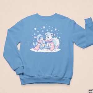 Frosty Forms - Vulpix Sandshrew Inspired // Unisex EcoSmart® Fleece Crewneck Sweatshirt