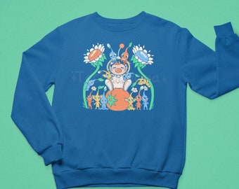 Friendly Alien Flora - Pikmin Sweater // Video Game Clothing // Unisex EcoSmart® Fleece Crewneck Sweatshirt