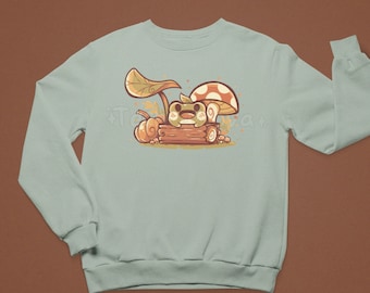 Fall Frog - Cute Frog Sweater // Cottagecore Clothing // Unisex EcoSmart® Fleece Crewneck Sweatshirt