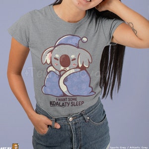 Lazy Koala T-Shirt: &quot;Koala-ty Sleep&quot; Pun Shirt