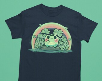 Lucky Little Frog // Frog T Shirt // Cute Froggy T Shirt // Lucky T Shirt for st Patricks day // Four leaf Clover Shamrock T Shirt