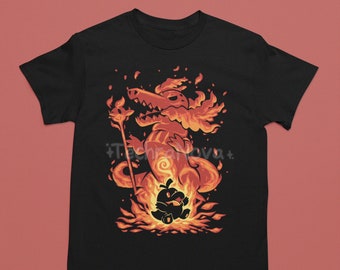 UK Delivery // Fire Singer Within – Croco fuecoco-skeledirge T-Shirt // poke moninspired Shirt // fire starter Shirt // Video Game T-Shirt