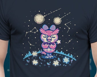 Starry Owl - Animal Crossing T-Shirt // Celeste Owl Shirt // Stargazing shirt // Adorable owl shirt //Cute Video Game T-Shirt