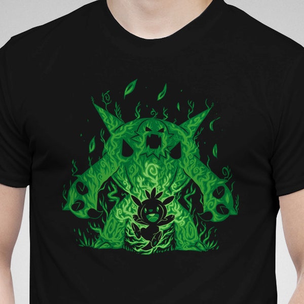 The Grass Knight Within - The Grass Evolves - Chesnaught T-Shirt // poke mon Shirt // chespin plant Shirt // Video Game T-Shirt