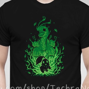 The Grass Flower Within - The Grass Evolves - Megan-ium T-Shirt // poke INSPIRED Shirt // chiko-rita plant Shirt // Video Game T-Shirt