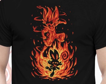 UK Delivery // The Fire Bunny Within - The Fire Evolves - cinderace T-Shirt // poke mon Shirt // scorbunny flame Shirt // Video Game T-Shirt