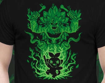 The Grass Gorilla Within - The Grass Evolves - rilla-boom T-Shirt // poke mon Shirt // groookey plant Shirt // Video Game T-Shirt