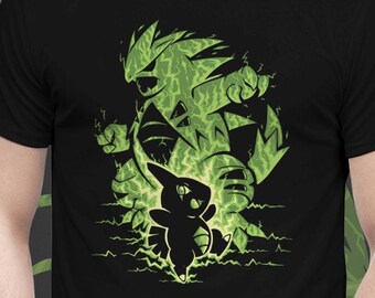 The Tyrant Within - The Dark Rock Monster Evolves - Tyranitar Larvitar T-Shirt // poke mon Shirt // Silhouette Shirt // Video Game T-Shirt
