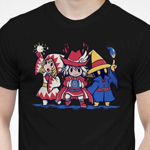 The Three Mages - Final Fantasy inspired T-Shirt // White Mage Black Mage Red Mage Shirt // Cute MMORPG Shirt // Video Game T-Shirt