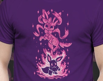The Fairy Evolution Within - The Eon Mon Evolves -  Silhouette Shirt  T-Shirt // poke INSPIRED Shirt //EeeveeSylveeon// Video Game T-Shirt