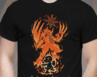 Digital Courage Within - The Crests - Agumon//Wargreymon T-Shirt // digi mon Shirt // Silhouette Shirt // Video Game T-Shirt